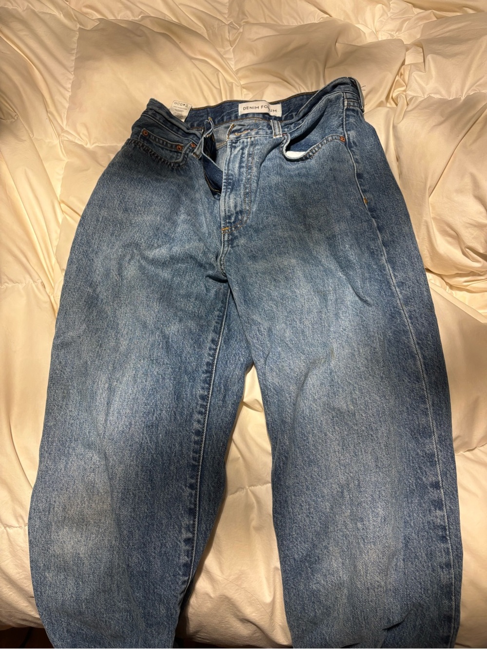 Denim Forum Womens Blue Relaxed Fit Jeans
